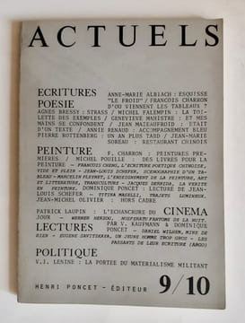 Actuels: n°9/10, novembre 1979.. ALBIACH (Anne-Marie). ROTTENBERG (Pierre). CHARRON (François). MAHISTRE (Geneviève). SOREAU (Jean-Marie). FALEMPIN ...