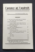 L’envers et l’endroit, cahiers bimestriels publiés par Charles Autrand: n°6, septembre-octobre 1972.  par AUTRAND (Charles). LEPAGE (Jacques). LAUDE (André). ESPERBE (Pierre). CUSSAT-BLANC (Jean). (Louis Guillaume). 