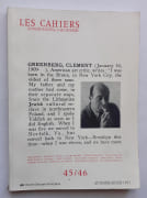 Les cahiers du musée national d’art moderne, n°45-46, automne/hiver 1993: Clement Greenberg. par GREENBERG (Clement). HINDRY (Ann). MOINSOT (Jean-Marc). BRUNET (Claire). LEBOVICI (Elisabeth). CHATEAU (Dominique). KRAUSS (Rosalind E.). DAMISCH (Hubert). BOIS (Yve-Alain). O’BRIAN (John). JONES (Caroline A.). 