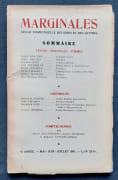 Marginales. Revue trimestrielle des idées et des lettres. N°23, mai-juillet 1951. par BELLION (Roger). LINZE (Georges). ROUSSELOT (Jean). CHABERT (Pierre). CYLIAKUS (Maria). CAPASSO (Aldo). HERMAN (Yvonne). LOIR (Raymond). VANDERCAMMEN (Edmond). AYGUESPARSE (Albert). PETRONIO (Arthur). 