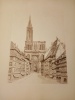 Gravure de la Cathédrale de Strasbourg. 