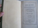 Livre de Poste  pour l'An 1845 contenant :

1- la désignation des relais de poste du Royaume, et la fixation des distances et myriamètres et ...