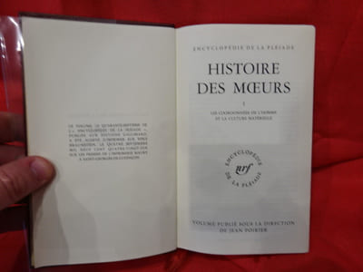 Histoire des moeurs. Tome 1. 