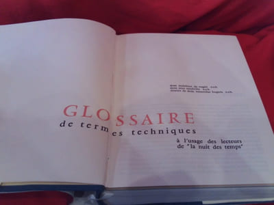 Glossaire de termes techniques à l'usage des lecteurs de «la Nuit des temps». 