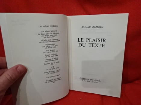 Le plaisir du texte. . [PHILOSOPHIE SCIENCES HUMAINES] - BARTHES (Roland)