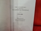 Table alphabétique des publications de l'Académie de Stanislas – 1950-2000 –/ année. . [LORRAIN] - COLLECTIF