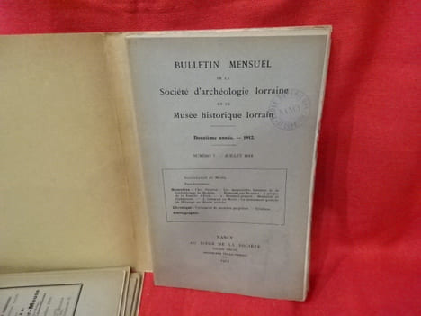 Bulletin mensuel de la Société d'Archéologie lorraine et du Musée historique lorrain. 2e série, tome XIIe (61e volume) douzième année, 1912. . ...