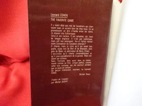 The Favorite game. . [LITTERATURE] - COHEN (Leonard)
