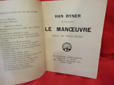 N° 001. – Le Manœuvre, pièce en 3 actes. – Théâtre.