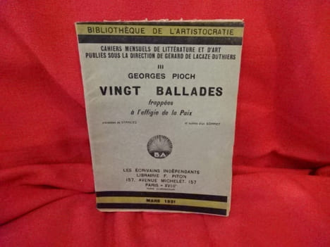 N° 003. – Vingt ballades frappées à l’effigie de la Paix, précédées de Stances et suivies d’un Sonnet. . [PHILOSOPHIE SCIENCES HUMAINES] - PIOCH ...
