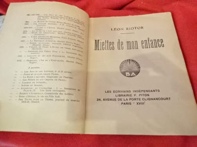N° 014. – Miettes de mon enfance.