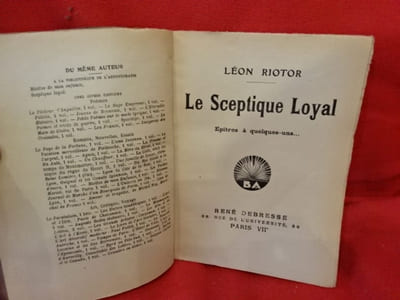 N° 087. – Le Sceptique Loyal, épitres à quelques-uns….