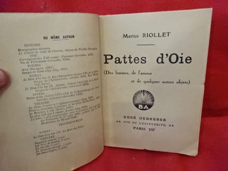 N° 119-120. – Pattes d’Oie (des femmes, de l’amour et de quelques autres objets). . [PHILOSOPHIE SCIENCES HUMAINES] - RIOLLET (Marius)