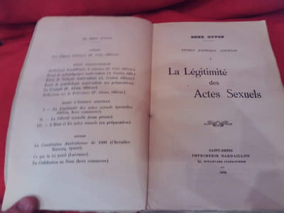 Études d’Éthique sexuelle. – I.: La Légitimité des Actes sexuels.