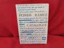 Catalogue du Fonds Ramuz. – N° 1. . [LITTERATURE] - RAMUZ (C.-F.)