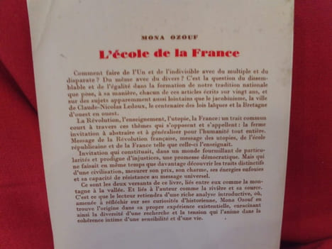 L’École de la France, essais sur la Révolution, l’utopie et l’enseignement. . [HISTOIRE] - OZOUF (Mona)