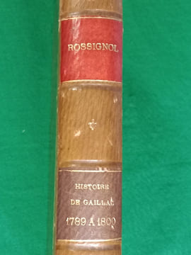 Histoire de l'arrondissement de Gaillac ( Département du Tarn) pendant la Révolution de 1789 à 1800. ROSSIGNOL (Elie -A.)