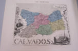 GRAVURE ANCIENNE DE DEPARTEMENT d'apr&egrave;s les cartes du d&eacute;p&ocirc;t de la guerre, des ponts et chauss&eacute;es et de la marine : CALVADOS. M VUILLEMIN