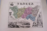 GRAVURE ANCIENNE DE DEPARTEMENT d'apr&egrave;s les cartes du d&eacute;p&ocirc;t de la guerre, des ponts et chauss&eacute;es et de la marine : VOSGES. M VUILLEMIN