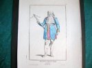 Gravure costume Ancien Militaire de Frize De Labbe Chape (en couleurs).. ANONYME