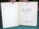 En lisant Balzac - Édition originale.. ALAIN (Emile-Auguste Chartier)
