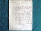 Lettre Autographe militaire signée de Auvray.. AUVRAY Baron d'