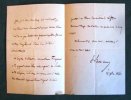 Lettre Autographe militaire signée de Bertin de Vaux au ministre Soult en 1841.. BERTIN DE VAUX Auguste