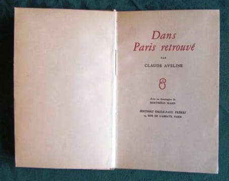 Dans Paris retrouvé - Édition originale.. AVELINE Claude