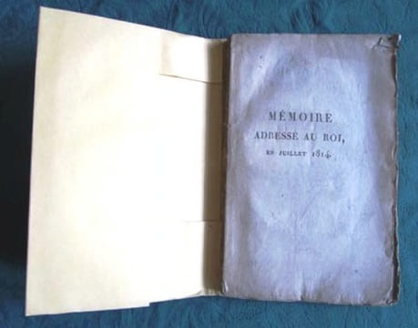 Mémoire adressé au Roi en juillet 1814 par M. Carnot. - Édition originale.. CARNOT Lazare-Nicolas-Marguerite
