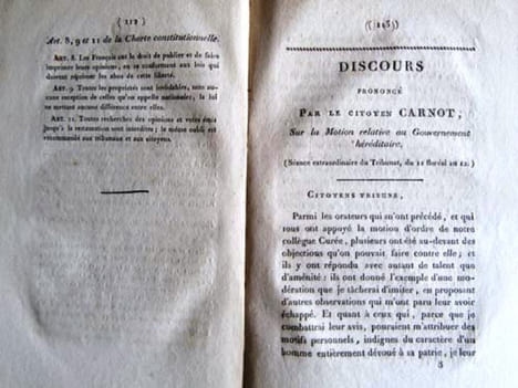 Mémoire adressé au Roi en juillet 1814 par M. Carnot. - Édition originale.. CARNOT Lazare-Nicolas-Marguerite