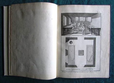 Recueil de 17 planches de l'Encyclopédie de Diderot et D'Alembert. Parcheminier - Maroquinier - Hongroyeur - Corroyeur - Édition originale.. DIDEROT - ...
