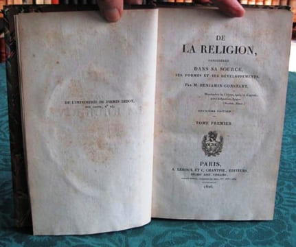 De la Religion, considérée dans sa source, ses forces et ses développements. 3 volumes/6.. CONSTANT Benjamin