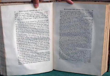 Histoire des Animaux d'Aristote. Notes sur l'Histoire des Animaux d'Aristote. 2 volumes.. ARISTOTE