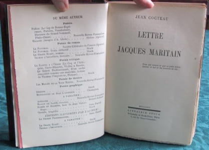 Lettres à Jacques Maritain. Réponse à Jean Cocteau - Éditions originales.