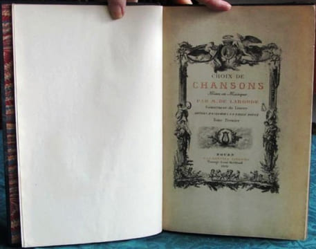 Choix de Chansons mises en Musique. 4 volumes.. LABORDE Jean-Benjamin de