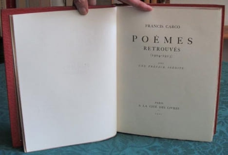 Poèmes retrouvés (1904-1923). Avec une préface inédite.. CARCO Francis