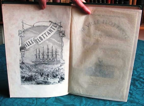Une Ville flottante. Les Forceurs de blocus. (Vert, aux initiales). VERNE Jules
