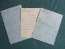 Lettres Autographes Signées de René Hardy à Yvonne Astruc - (3 LAS). HARDY René