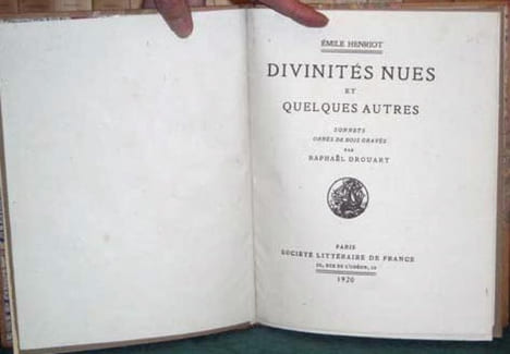 Divinités nues et quelques autres sonnets.. HENRIOT Emile