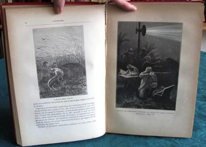 Aventures de trois Russes et de trois Anglais dans l'Afrique Australe. (Steamer, rouge)