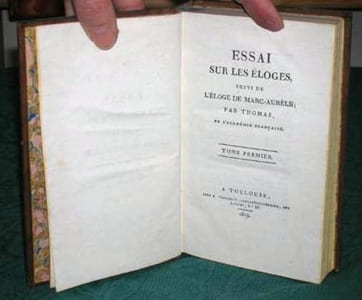 Essai sur les Éloges suivi de l'Éloge de Marc-Aurèle. 2 volumes.
