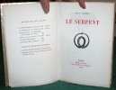 Le Serpent - Édition originale.. VALERY Paul