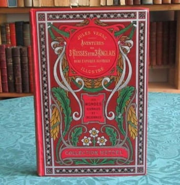 Aventures de trois Russes et de trois Anglais dans l'Afrique Australe. (Feuilles d'Acanthe, rouge). VERNE Jules