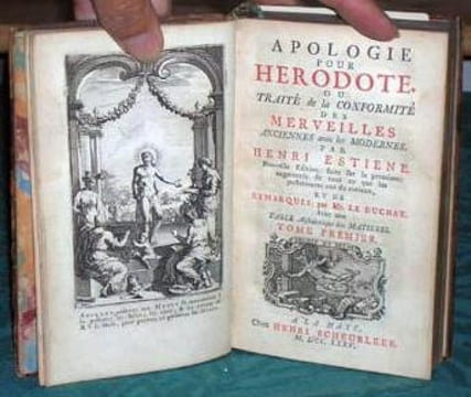 Apologie pour Hérodote. Ou Traité de la Conformité des Merveilles Anciennes et Modernes. 3 volumes.. ESTIENE Henri (Henri II ESTIENNE)
