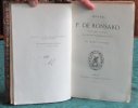 Oeuvres de Pierre de Ronsard, Gentilhomme Vandomois. Tome 5.. MARTY-LAVEAUX Charles