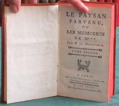 Le Paysan parvenu, ou Les Mémoires de M***. 2 volumes.. MARIVAUX