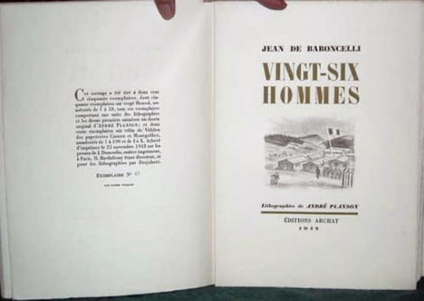 Vingt-six hommes.. BARONCELLI Jean de