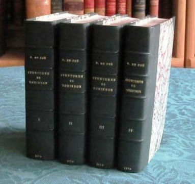 Vie et Aventures de Robinson Crusoé. 4 volumes.. DEFOE Daniel
