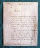 Lettre Autographe Signée du Chef d'Escadron A. Pélissier en 1833.. PELISSIER Aimable
