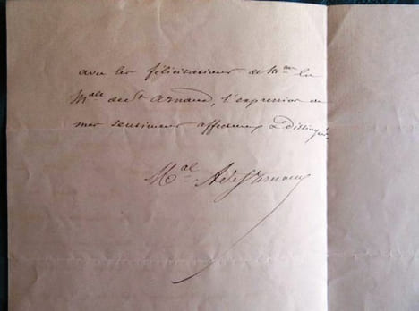 Lettre Autographe Signée du Maréchal de Saint-Arnaud.. SAINT-ARNAUD (Maréchal)